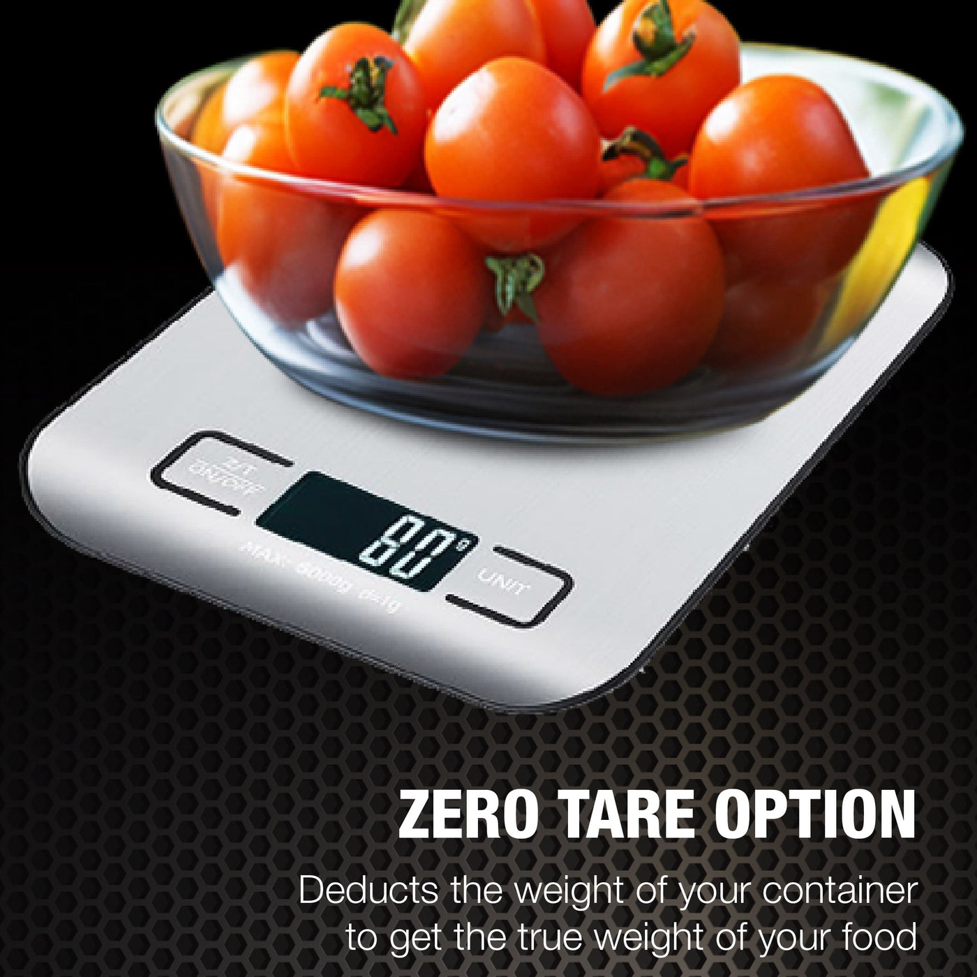 Food Scale Silver, for Accurate Kitchen, Food and Portion Weighing, Durable Design for Daily Home Use