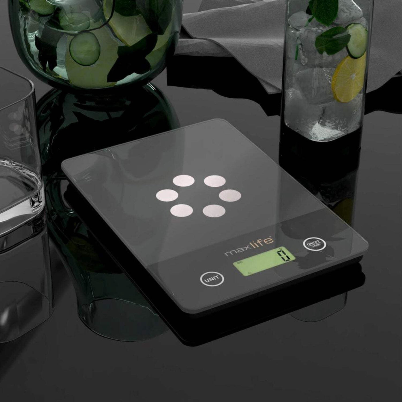 Max Life Digital Scale -tempered Glass, High Accuracy, Tare, Multi-unit Measurement Kitchen Scale, for Accurate Kitchen, Food and Portion Weighing