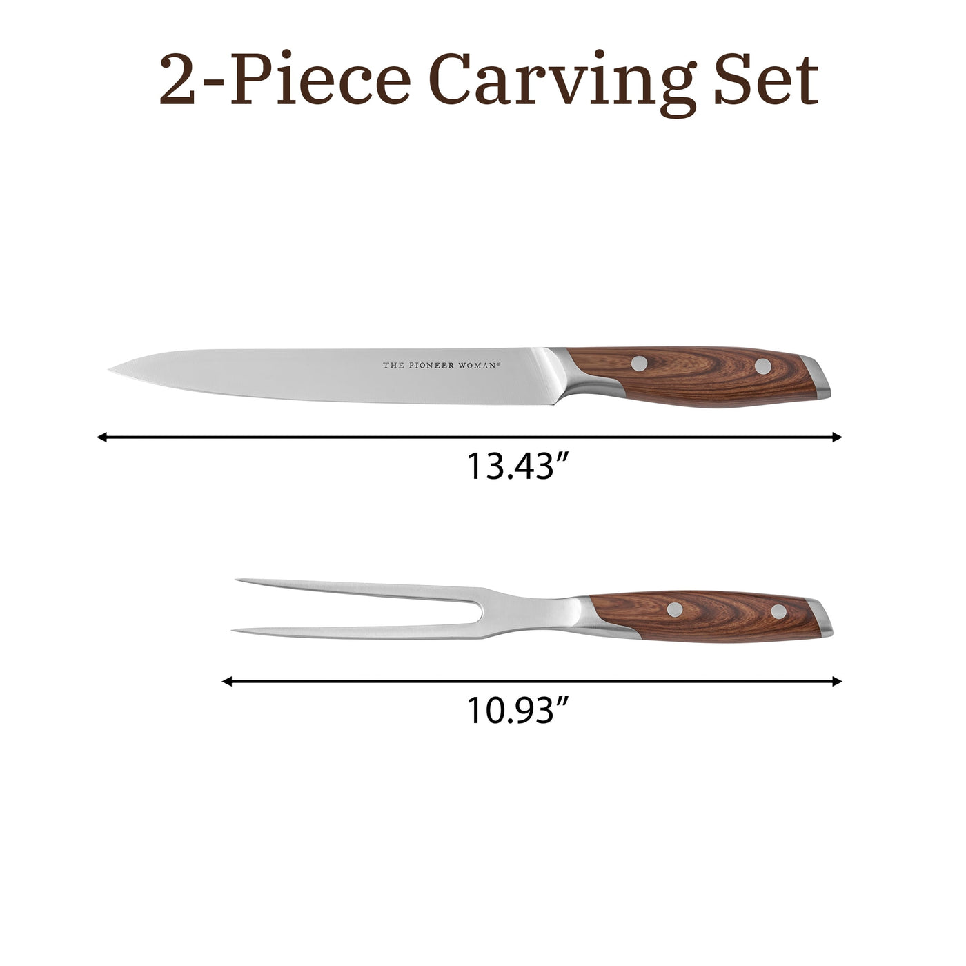 2-Piece Stainless Steel Carving Set, for Everyday Home Kitchen Cooking, Storage and Organization, Durable Design for Daily Home Use