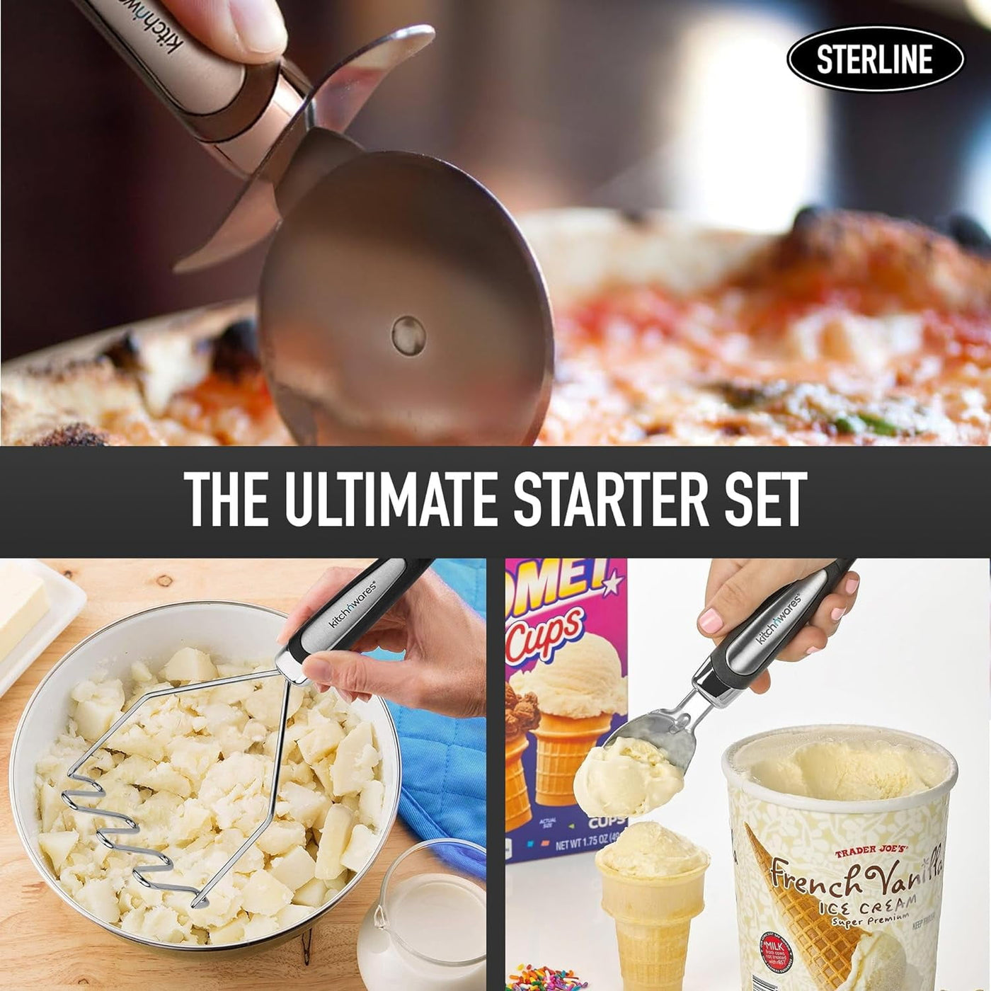 Kitchen Ultimate 26-Piece Kitchen Utensil Set for Culinary Adventures, Stainless Steel and Nylon Cooking Tools for All Ages