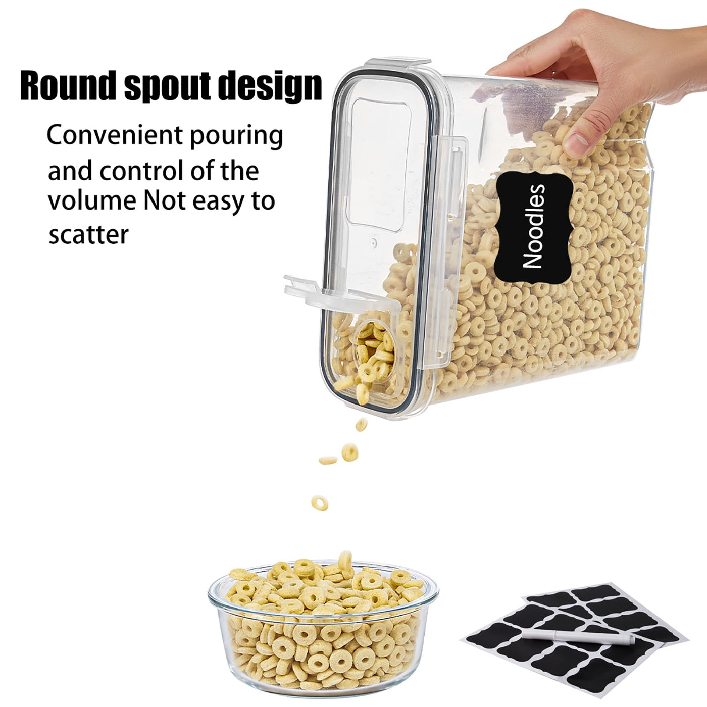 Kitchen Cereal Containers Storage Set with Lids, 4-Pack 2.5L/84.53OZ Airtight Food Storage Containers