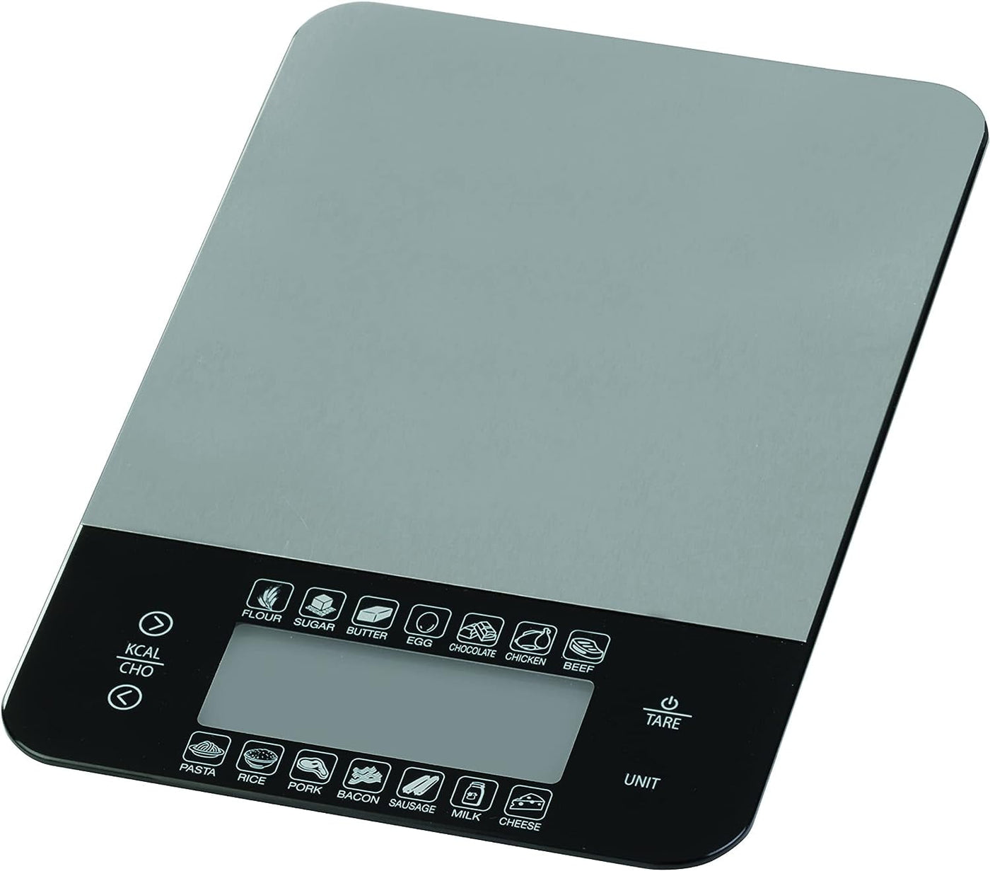 Digital Kitchen Food Scale with Calorie and Carb Calculator, Stainless Steel, for Accurate Kitchen, Food and Portion Weighing