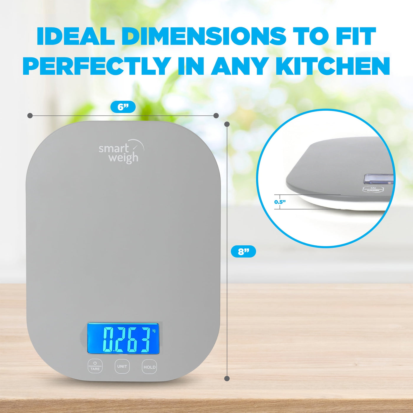 Smart Weigh 11 Lb. Digital Kitchen Food Scale, Mechanical Accurate Weight Scale with 5-Unit Modes, Grams and Ounces for Weight Loss