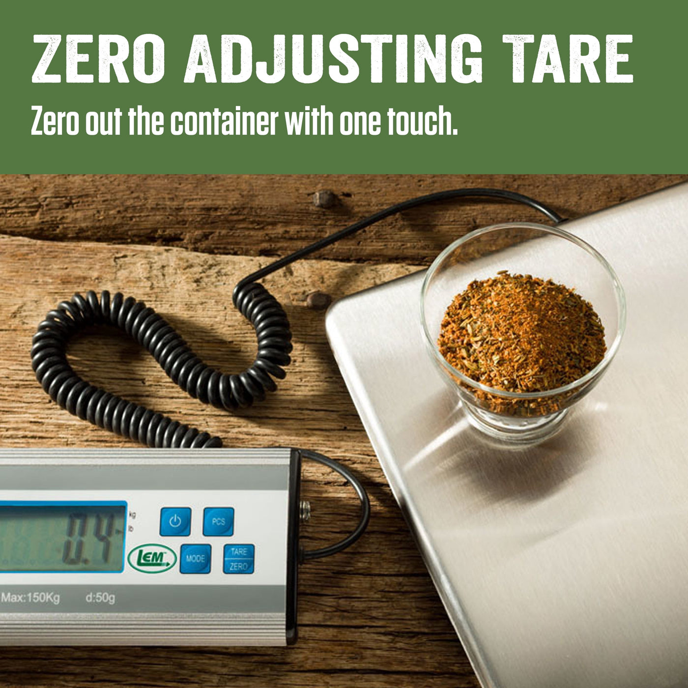 Lem Products 330 Lb Stainless Steel Digital Scale with LCD Display, for Accurate Kitchen, Food and Portion Weighing