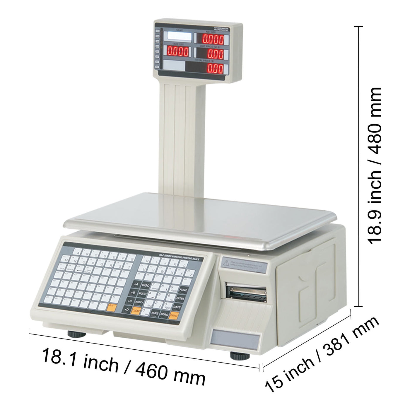 Kffkff Electronic Cost Calculation Scale, 66 Lb Digital Grocer Weighing Scales, LCD and LED Digital Commercial Food, Fruit