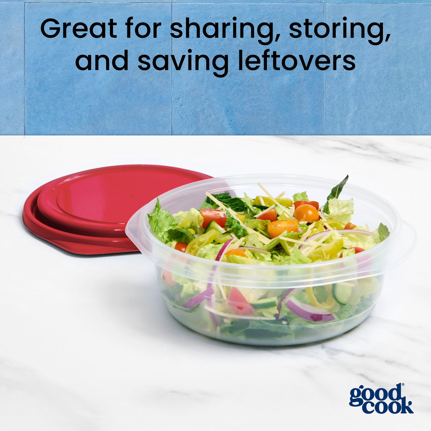 Medium Bowl Food Storage Container, 3-Pack, Red, Made Without Bpa, Dishwasher Safe, for Pantry Organization, Meal Prep and Dry Food Storage