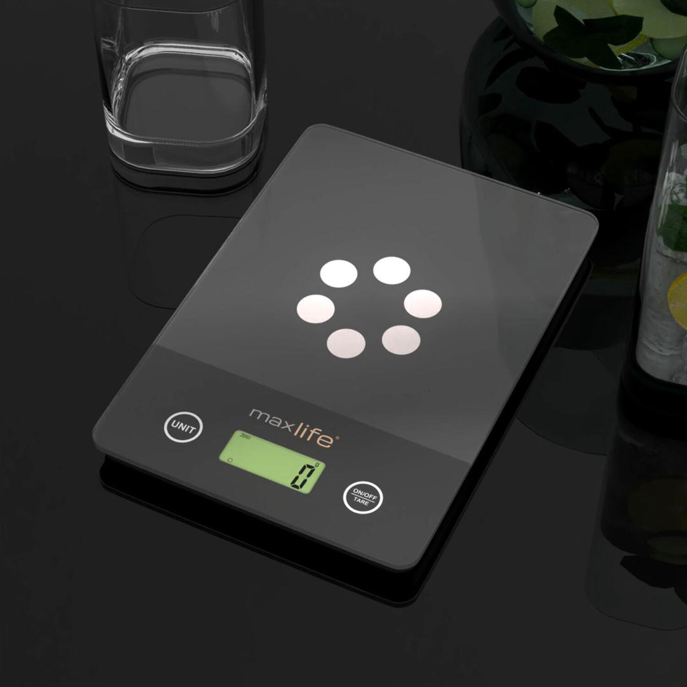 Max Life Digital Scale -tempered Glass, High Accuracy, Tare, Multi-unit Measurement Kitchen Scale, for Accurate Kitchen, Food and Portion Weighing
