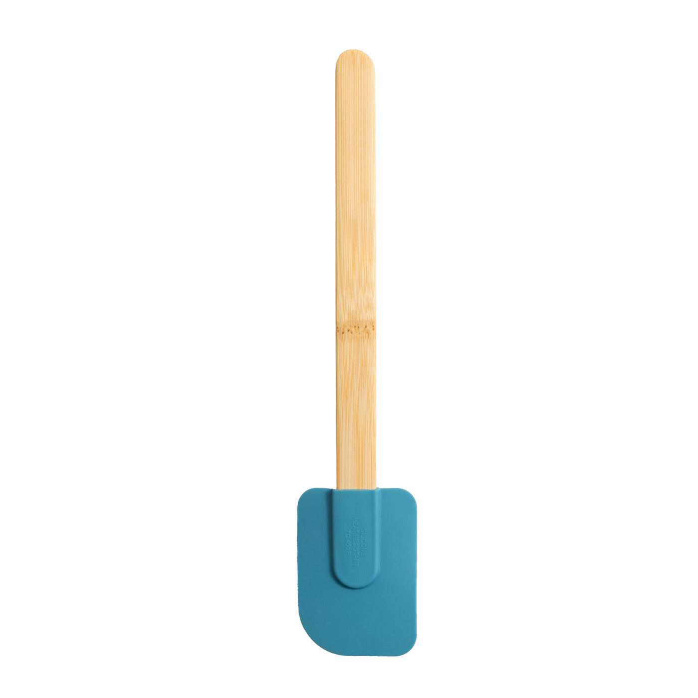 Silicone Spatulas Set 4 with Bamboo Handles, Blue, for Cooking, Mixing, Serving and Nonstick Cookware