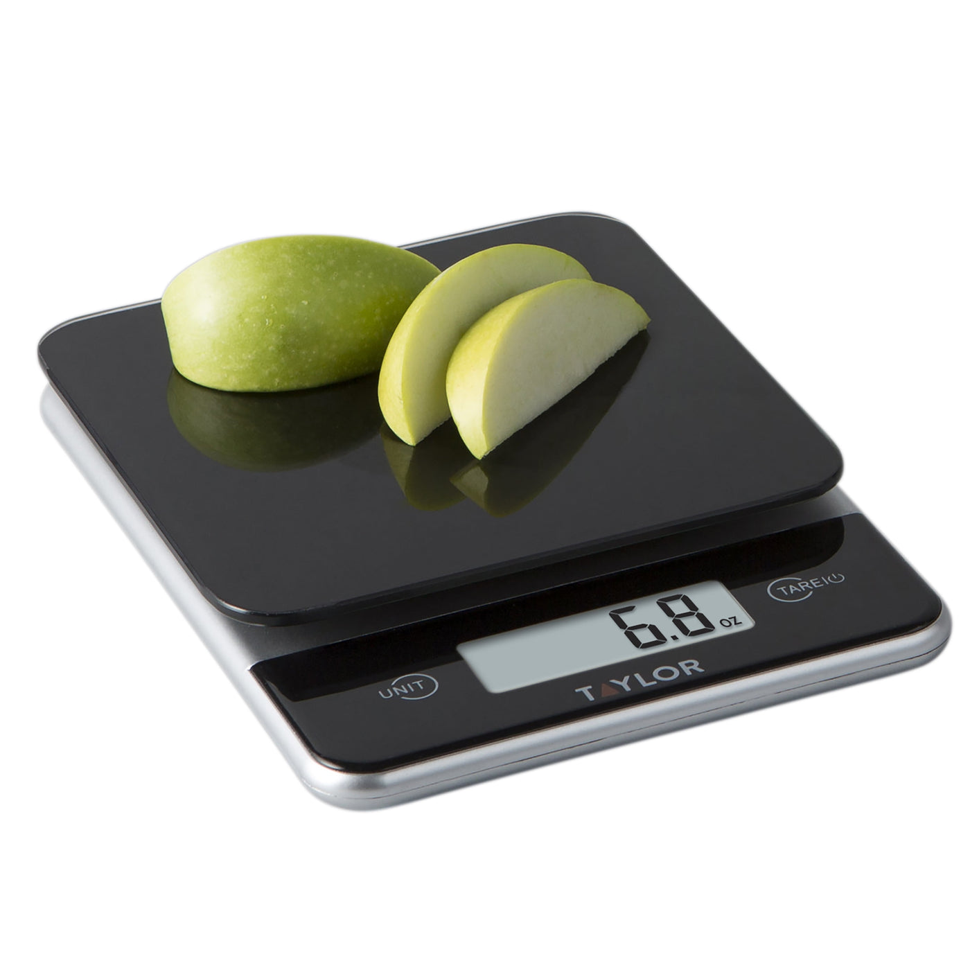 Black Glass Top Food Scale with Touch Control Buttons, for Accurate Kitchen, Food and Portion Weighing