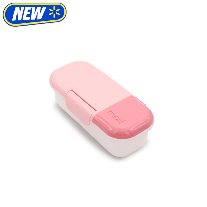 Melii 2-Compartment Snack Box, Plastic Food Storage Container in Blush and Berry, Perfect for Daily Lunch Packing