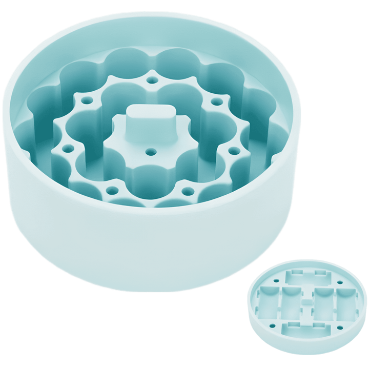 2-Piece Silicone Vial Storage Insert Set, Anti-tilt Organizer for 3ml Small Containers, Custom-fit Multi-hole and Four-slot Holder