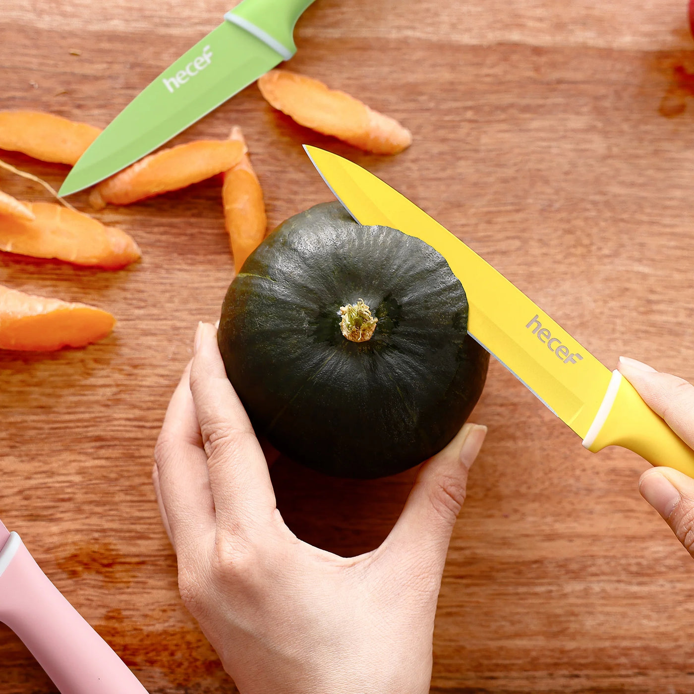 6-Piece Kitchen Knife Set, Colorful Coated Stainless Steel Sharp Cooking Knives, Dishwasher Safe, for Chopping, Slicing and Everyday Food Preparation