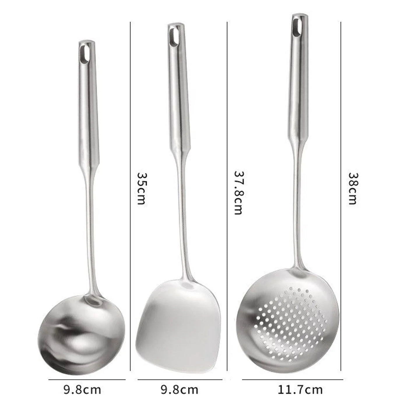 Kitchen Cooking Utensil Set, Stainless Steel Metal Kitchen Gadgets Heat Resistant Nonstick Kitchen Tools Dishwasher Safe