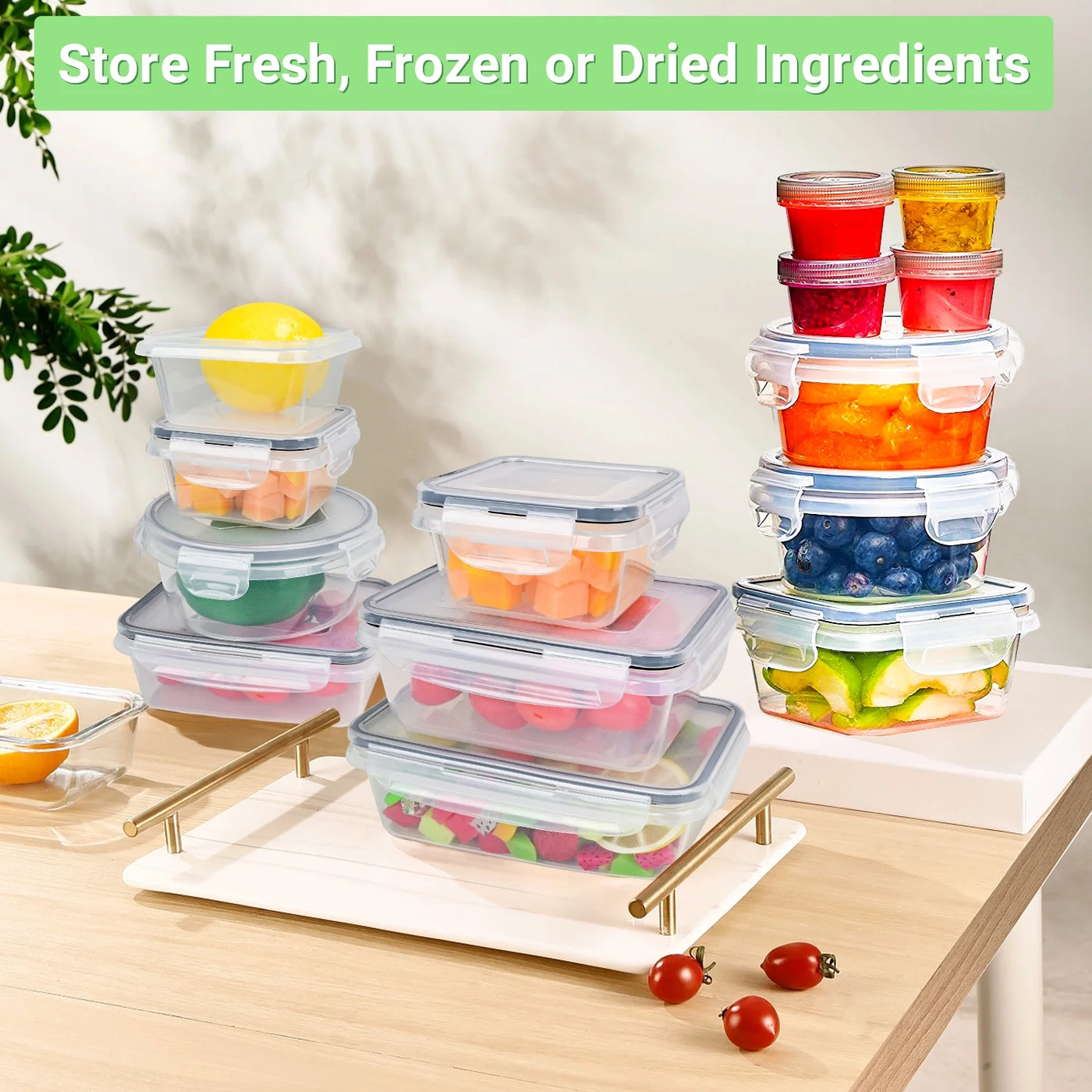 Food Storage Containers with Airtight Lids: 52-Piece Kitchen Storage Containers for Pantry Organizers and Storage