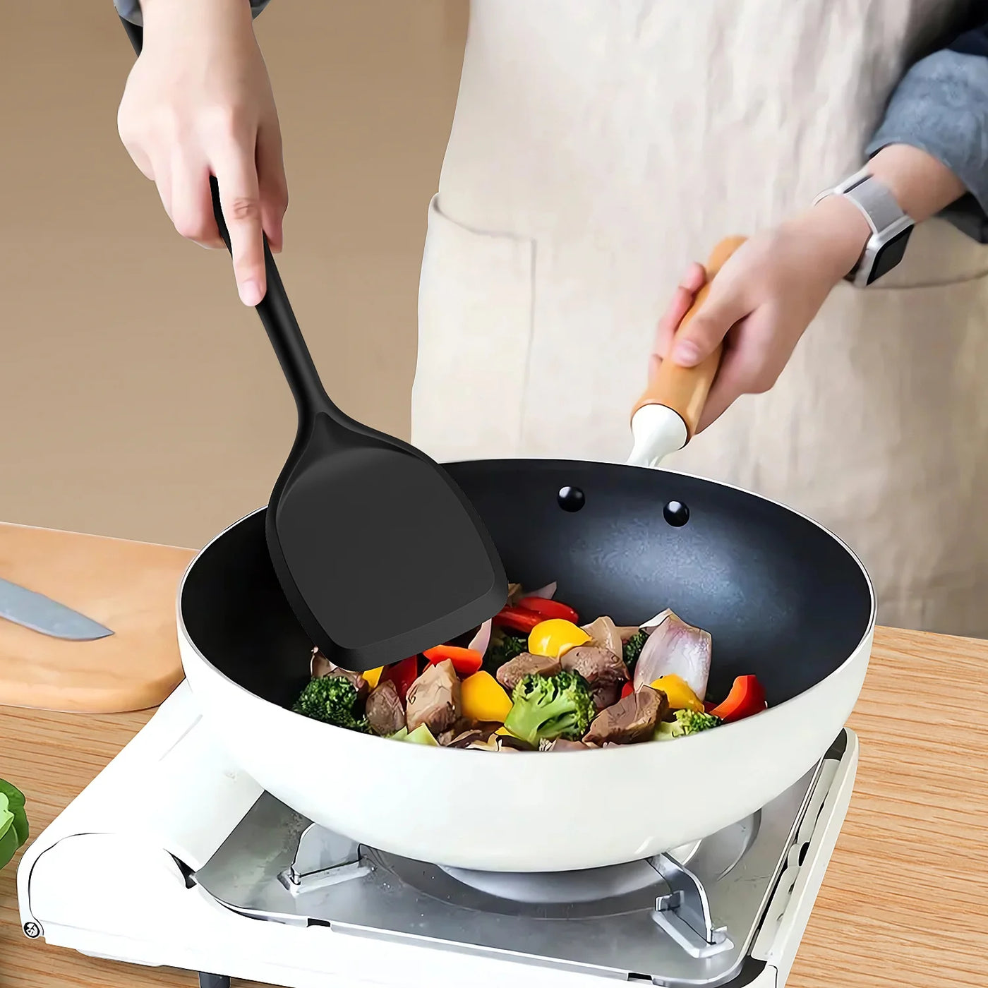 Silicone Kitchen Utensils Set, 600°F Heat Resistant Silicone Cooking Utensils, Spatula, Spoon, Whisk, Tongs