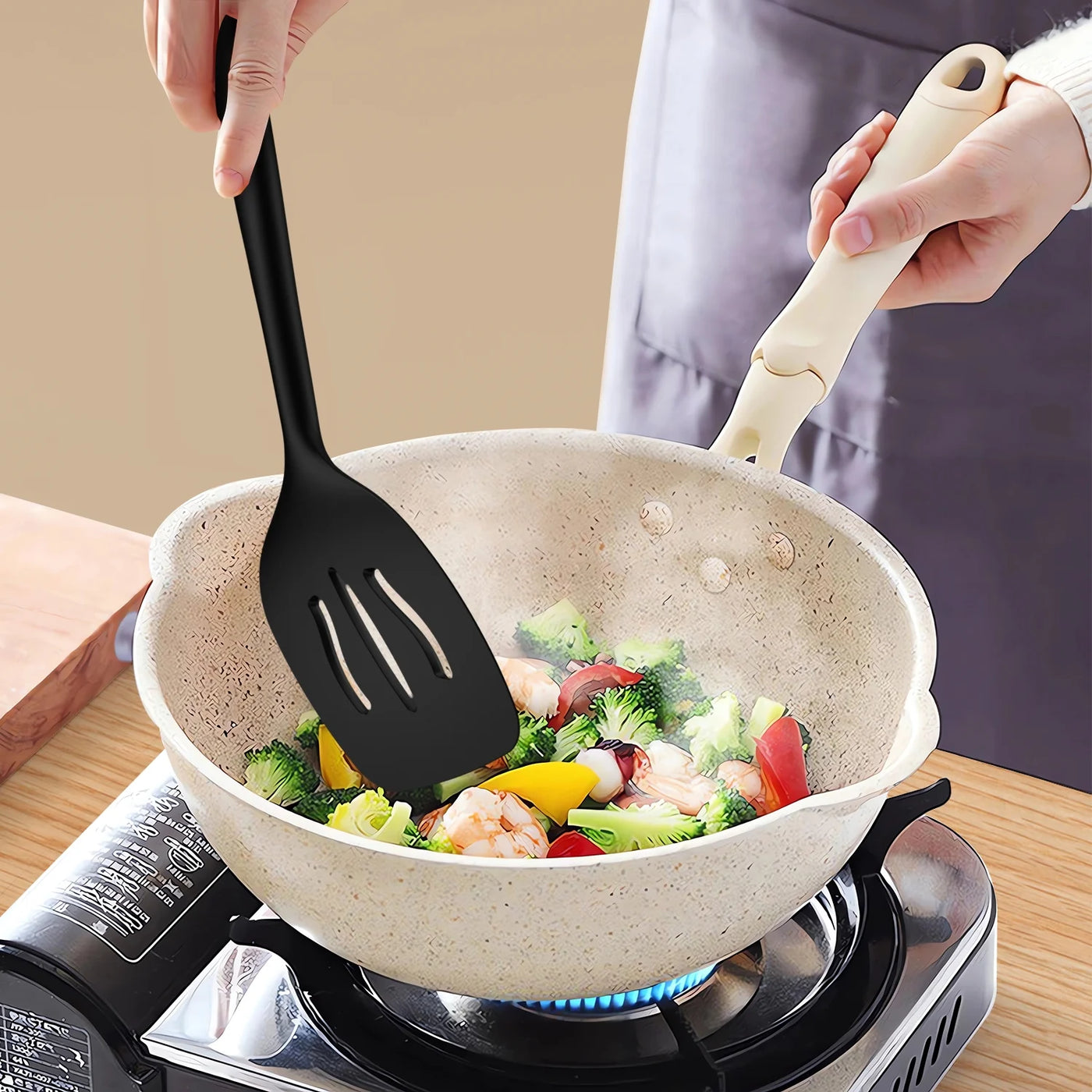 Silicone Kitchen Utensils Set, 600°F Heat Resistant Silicone Cooking Utensils, Spatula, Spoon, Whisk, Tongs