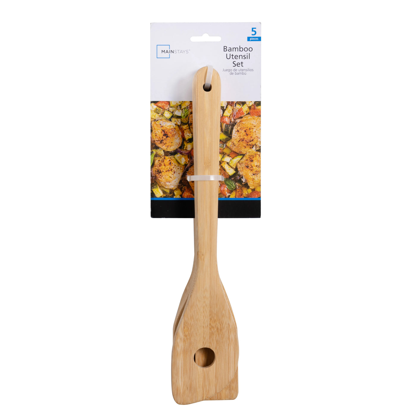 5pk Bamboo Spoons for Cooking, Kitchen Essential Tools Set, for Cooking, Mixing, Serving and Nonstick Cookware