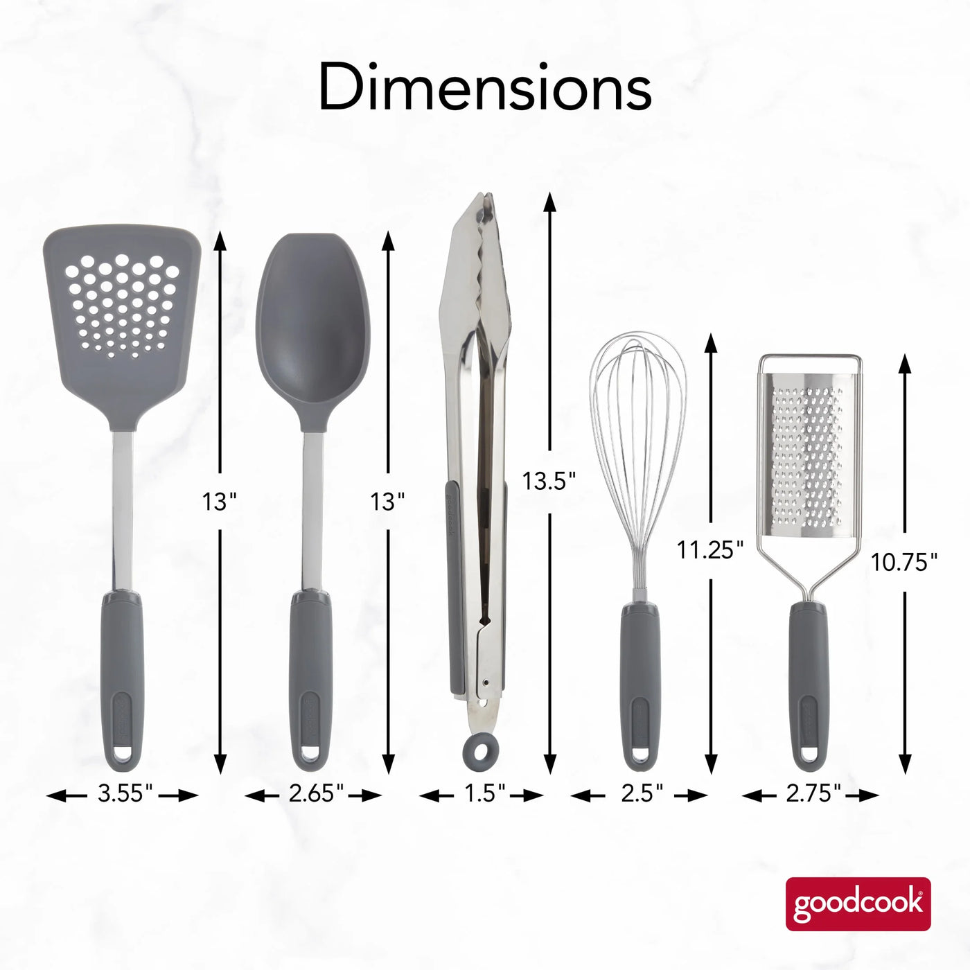 5-Piece Kitchen and Cooking Gadget Tool Set, for Everyday Home Kitchen Cooking, Storage and Organization