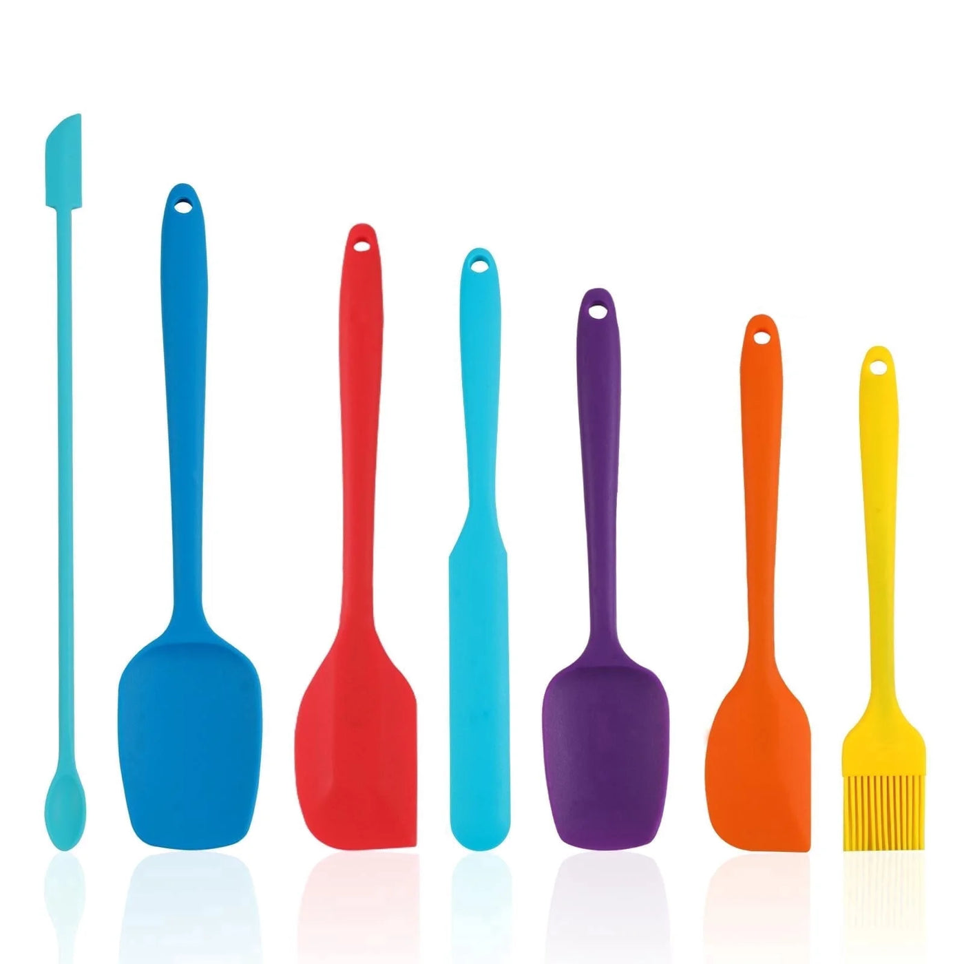 7-Piece Silicone Spatula Set, Food Grade Spatulas Silicone Heat Resistant (600°F), BPA Free Spatulas