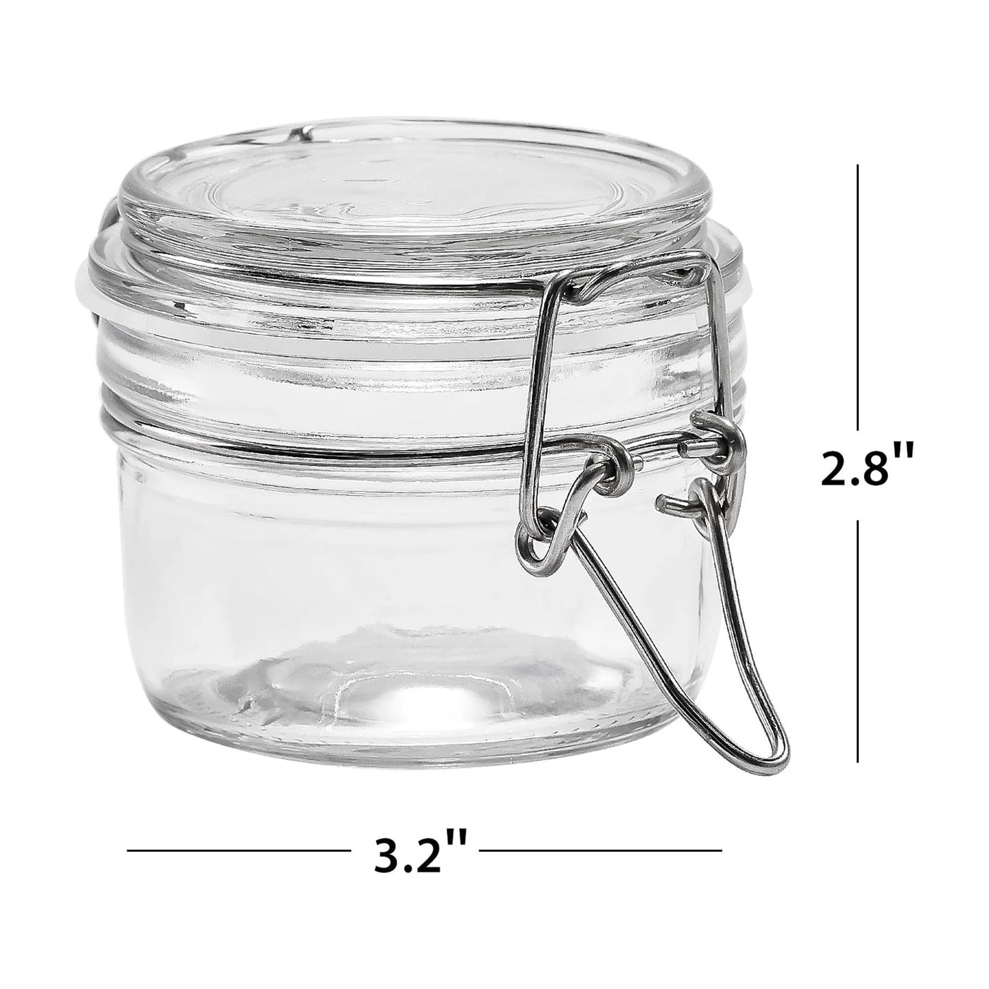 (2-pack) Glass Airtight Food Storage Jar with Lid, Clear Cereal and Dry Food Storage Container for Kitchen Pantry Organization