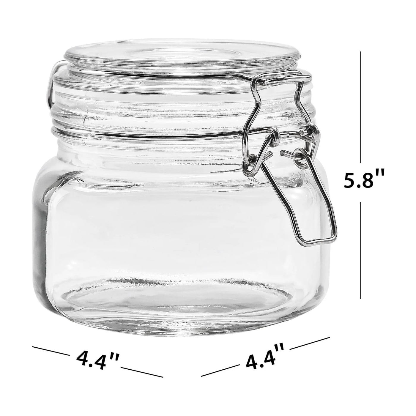 (2-pack) 17 Oz Glass Airtight Food Storage Jar Canister with Locking Lid, Pantry Organizer Container for Dry Food, Coffee, Sugar
