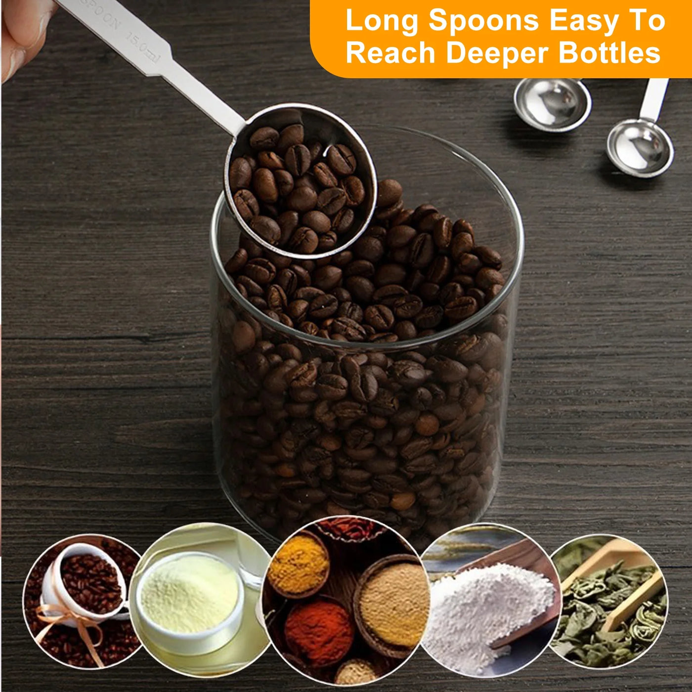 Measuring Cups and Spoons Set of 10, 5 Stainless Steel Cups and 5 Spoons for Kitchen Cooking Baking, for Cooking, Mixing