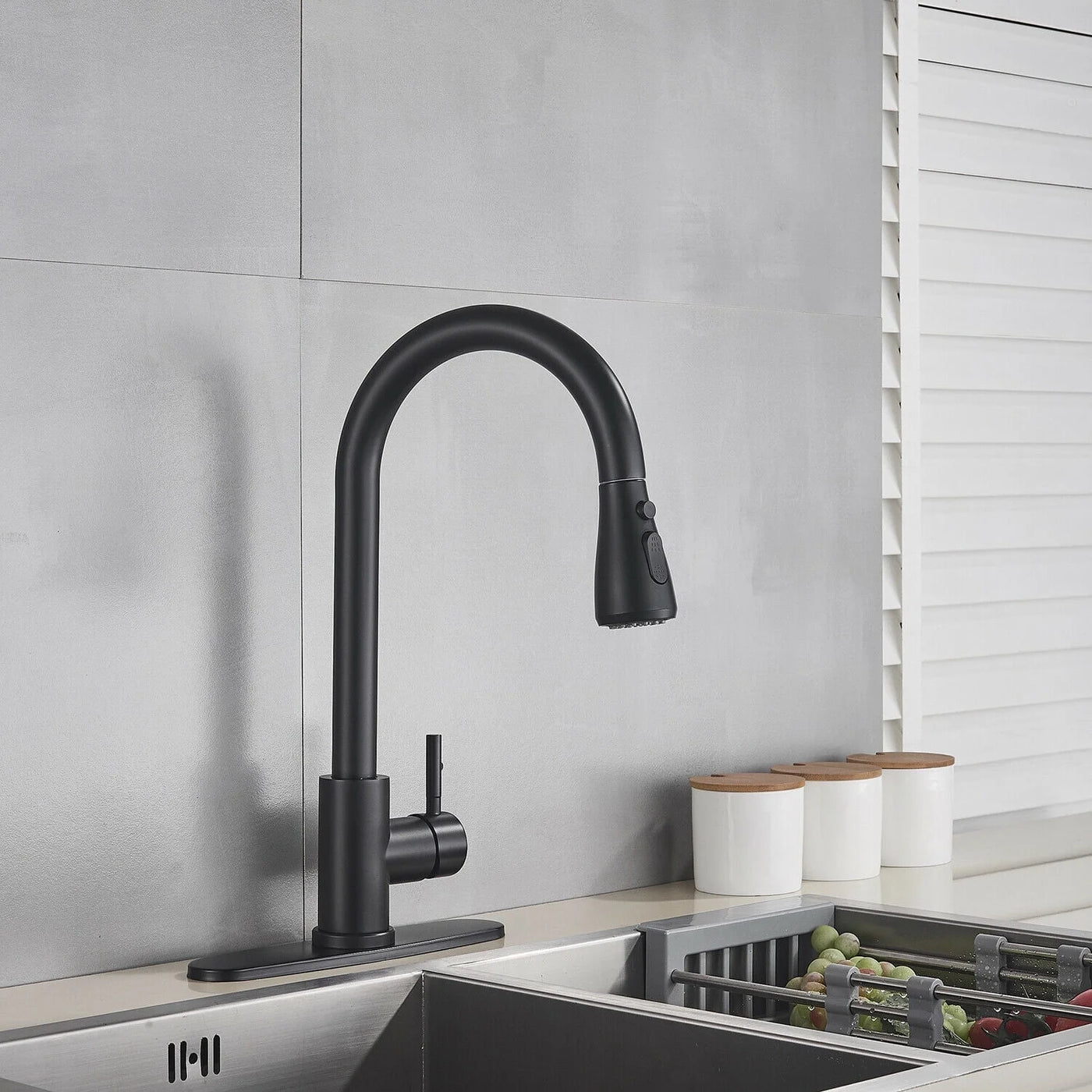 Black Kitchen Faucets, Waterfall Kitchen Sink Faucet, Commercial Utility Stainless Steel Kitchen Faucets
