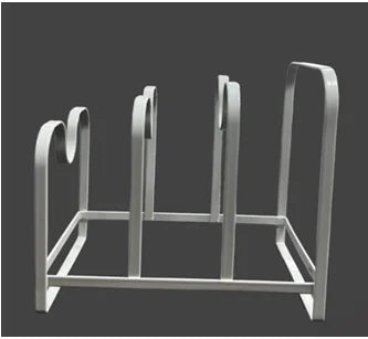 Metal Pot Lid Organizer Rack, U-shape Pan Lid Holder for Kitchen Cabinet, Countertop or Pantry Storage, White