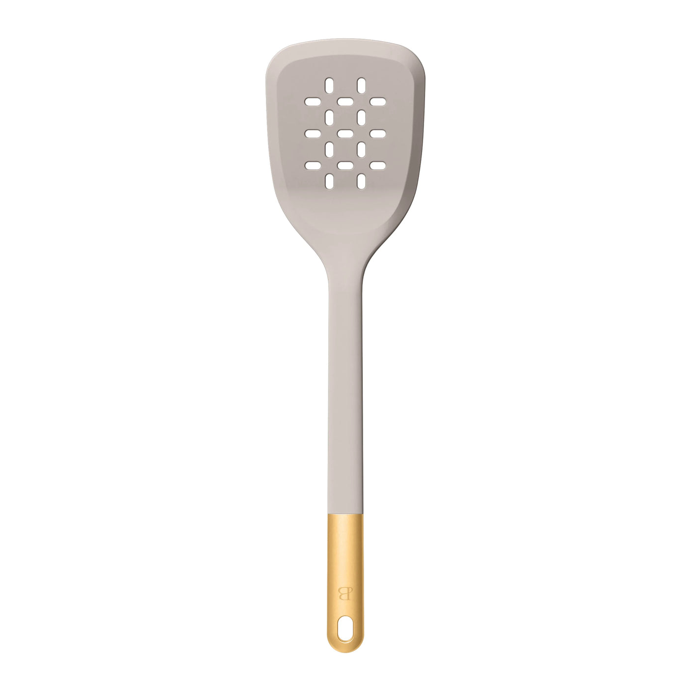 Beautiful 6-Piece Silicone Kitchen Utensil Tool Set with Rotating Rack By, Porcini Taupe, for Cooking, Mixing, Serving and Nonstick Cookware
