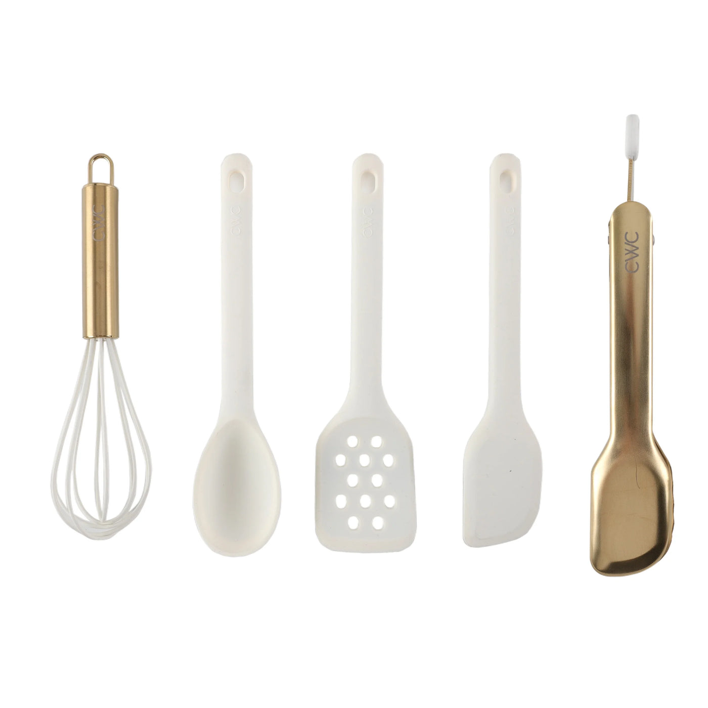 Cook with Color 5-Piece Mini Silicone Utensil Set, Durable and Nonstick Safe, for Cooking, Mixing, Serving and Nonstick Cookware