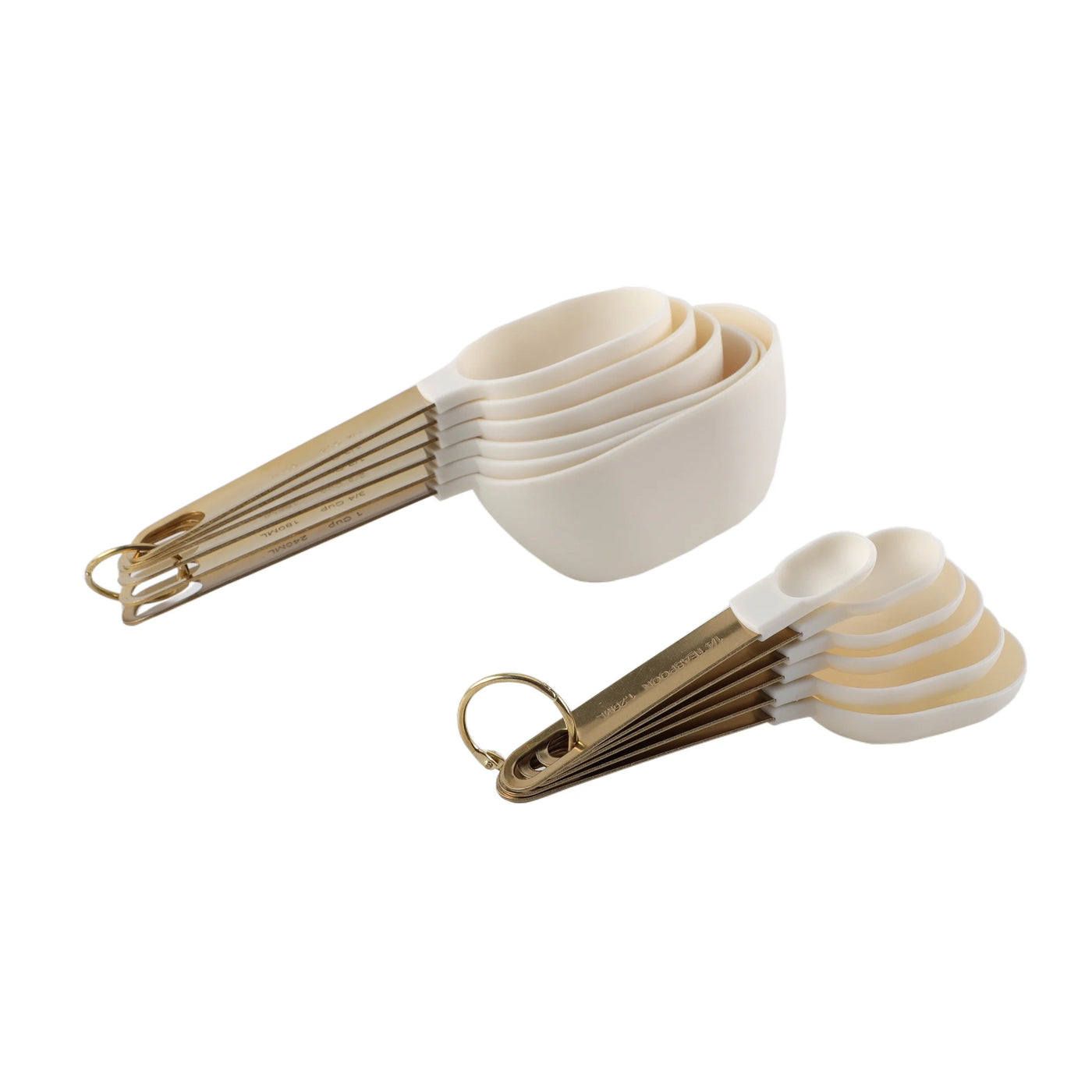 Cook with Color 12-Piece Measuring Cup and Spoon Combo Set, Essential Kitchen Utensils, Dishwasher Safe, White