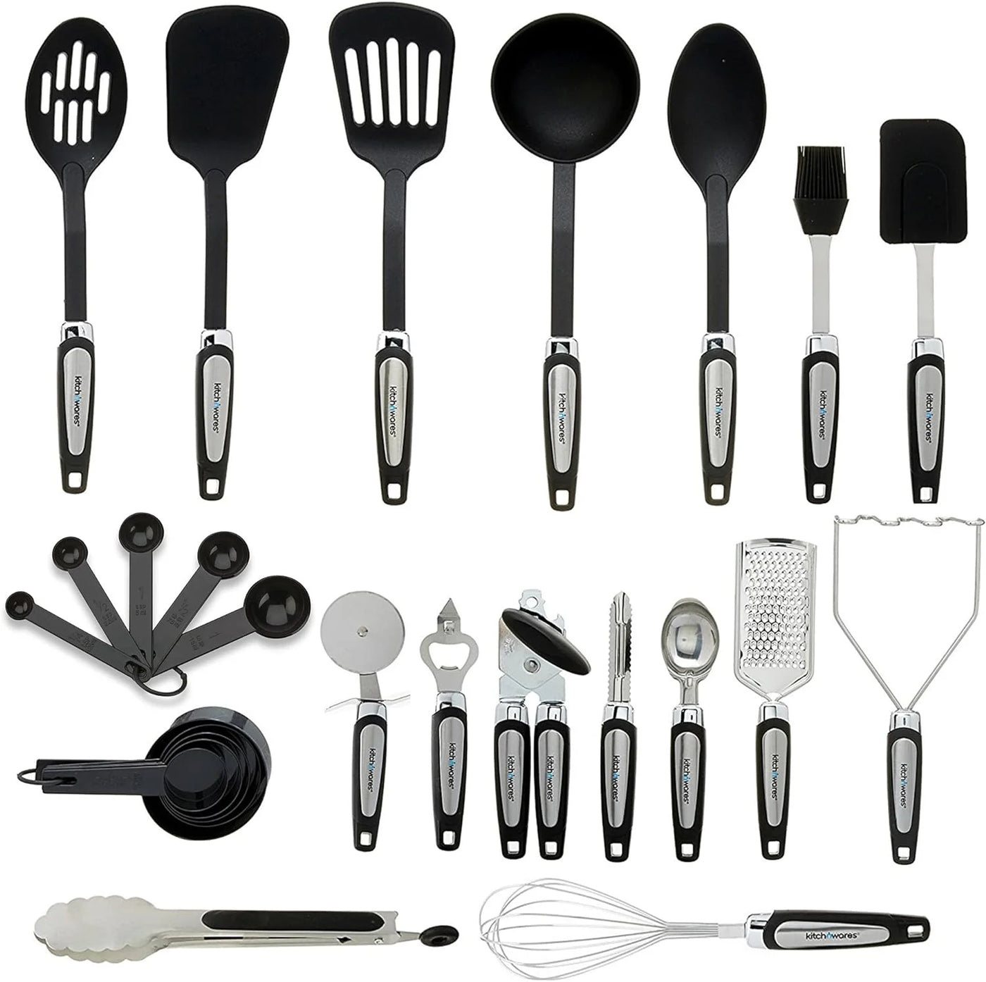 Kitchen Ultimate 26-Piece Kitchen Utensil Set for Culinary Adventures, Stainless Steel and Nylon Cooking Tools for All Ages