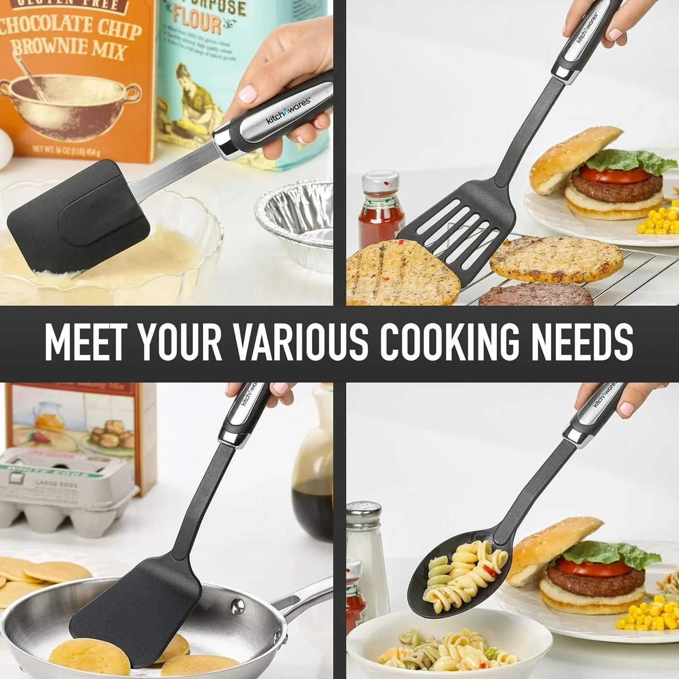 Kitchen Ultimate 26-Piece Kitchen Utensil Set for Culinary Adventures, Stainless Steel and Nylon Cooking Tools for All Ages