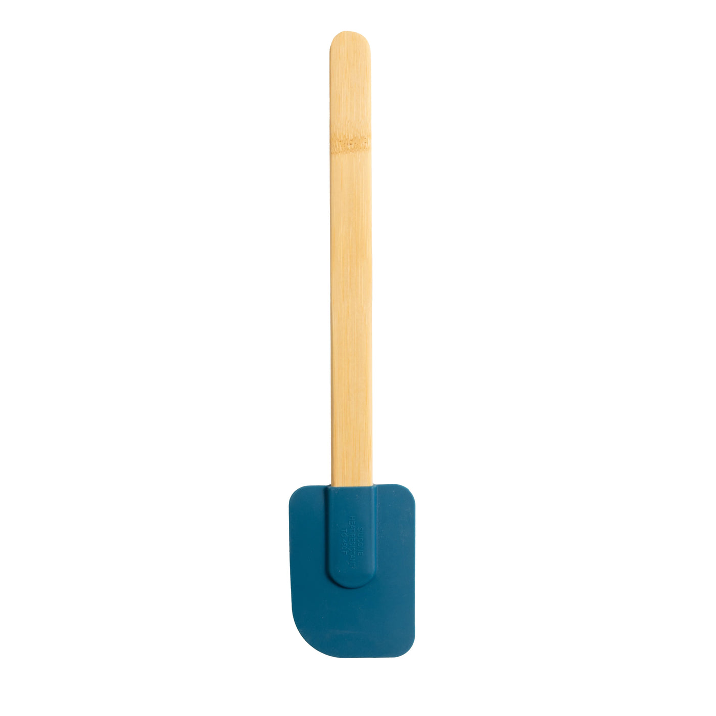 Silicone Spatulas Set 4 with Bamboo Handles, Blue, for Cooking, Mixing, Serving and Nonstick Cookware