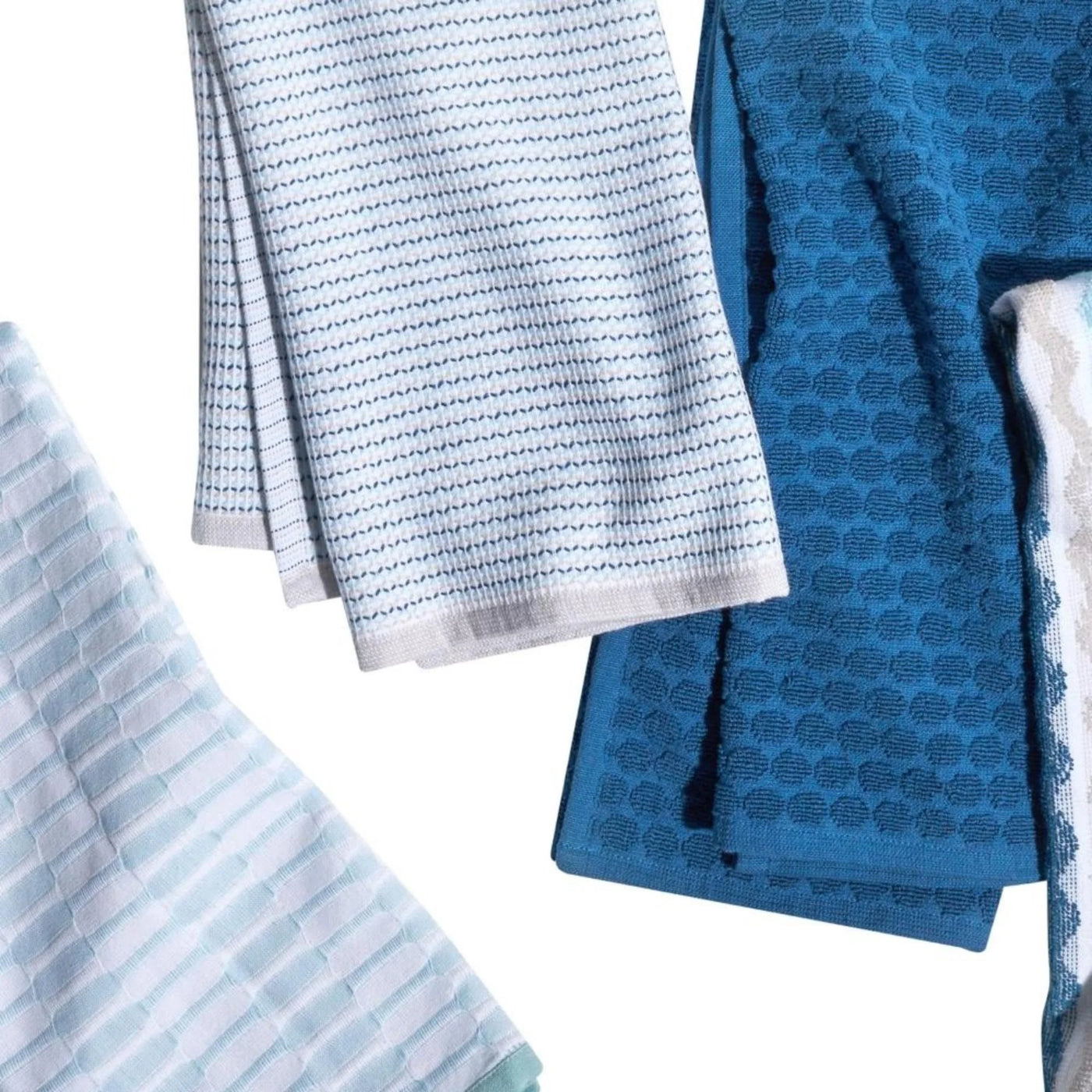 Beautiful Utility Wavy 4-Piece Kitchen Towel Set By, Multiple, 30"W X 30"L, for Drying Dishes, Wiping Counters and Everyday Kitchen Cleaning
