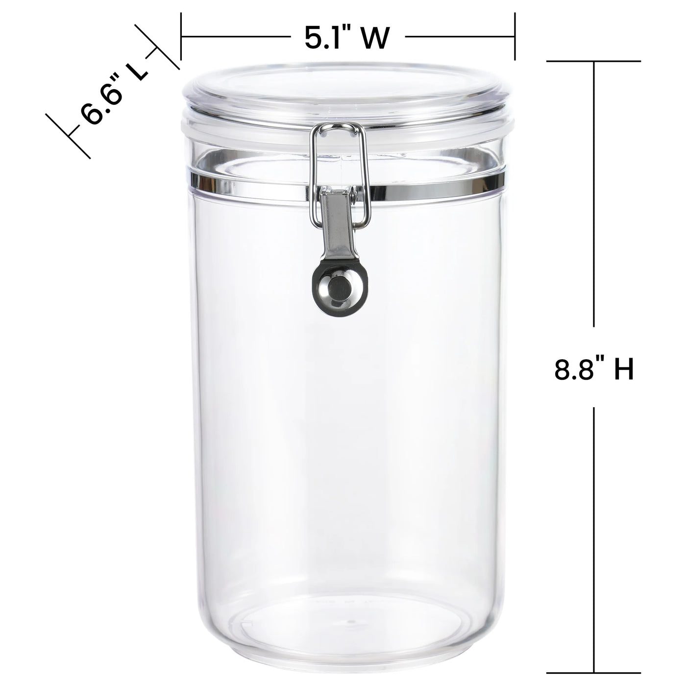 67.6 Oz Large Buckle Food Storage Canister, Clear, Kitchen Organization, for Pantry Organization, Meal Prep and Dry Food Storage