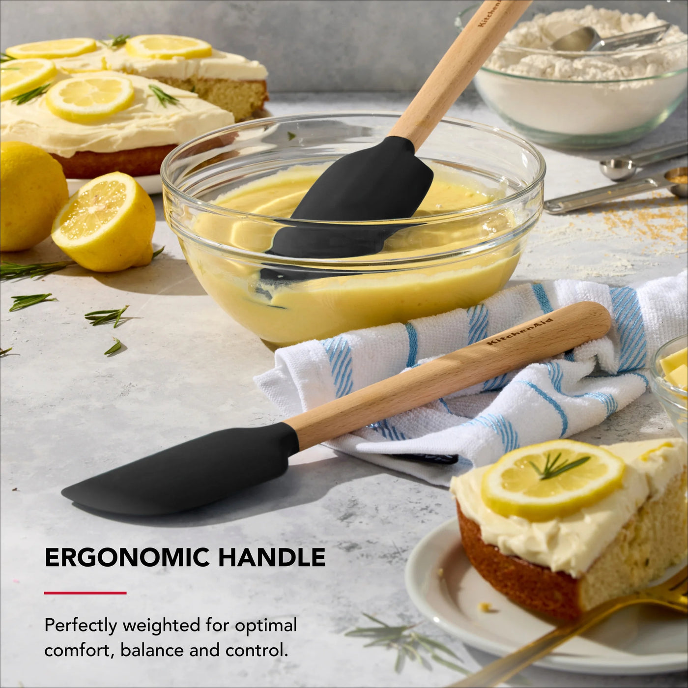 2-Piece Silicone Mixing Spatula and Scraper Set for Cooking, Black, for Cooking, Mixing, Serving and Nonstick Cookware