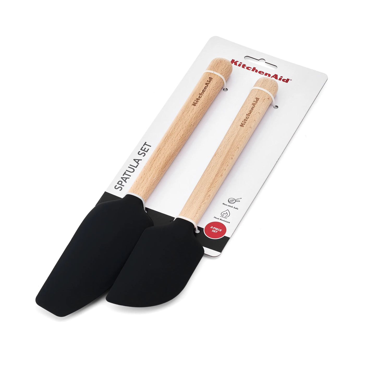 2-Piece Silicone Mixing Spatula and Scraper Set for Cooking, Black, for Cooking, Mixing, Serving and Nonstick Cookware