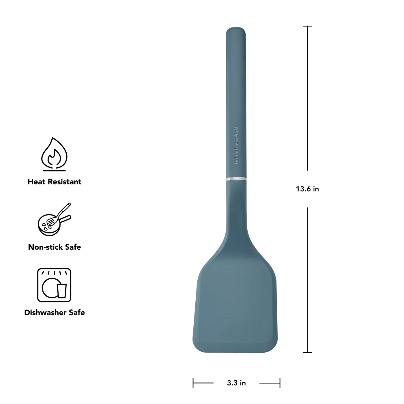 3-Piece Cooking Utensils Set with Ergonomic Handles, Agave, for Cooking, Mixing, Serving and Nonstick Cookware