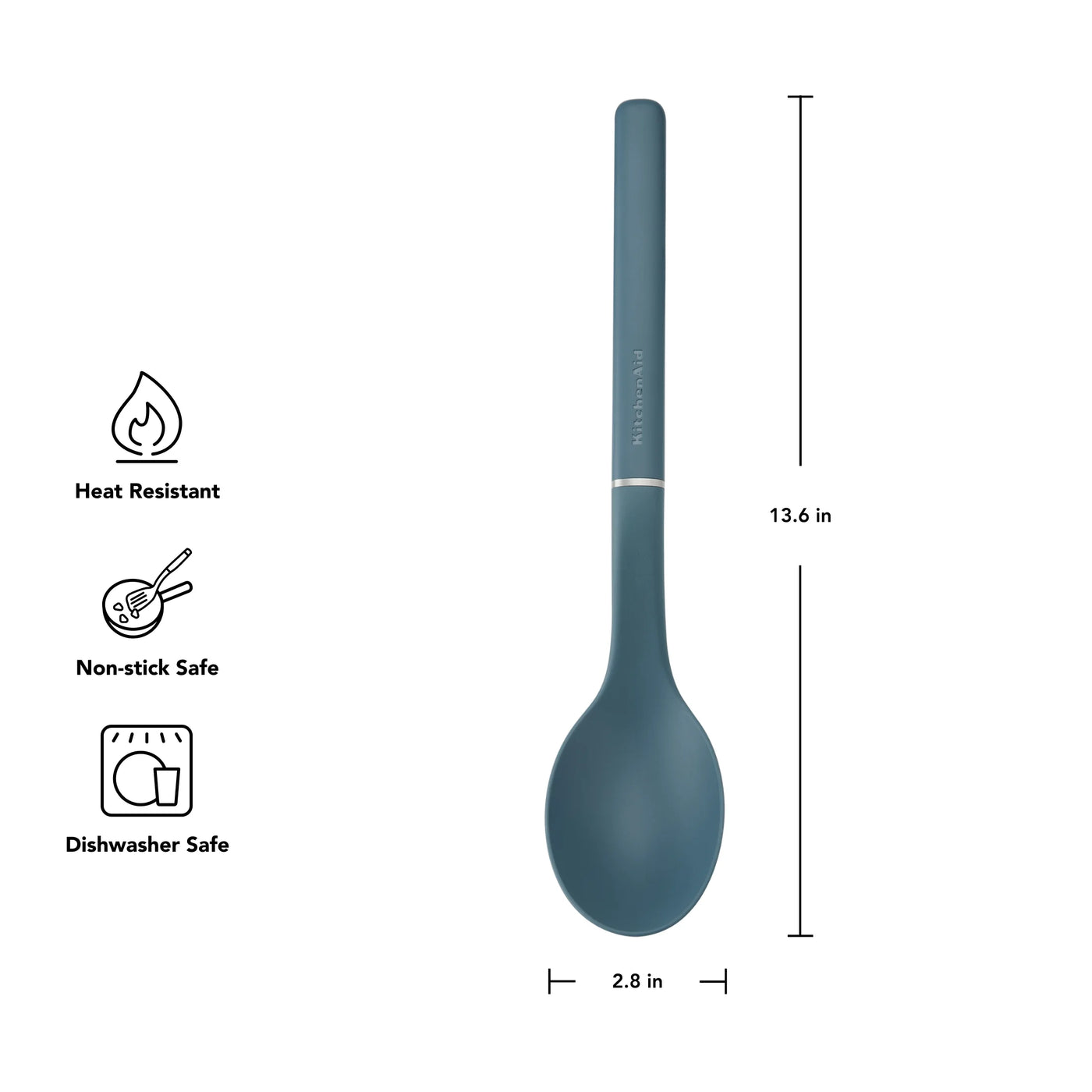 3-Piece Cooking Utensils Set with Ergonomic Handles, Agave, for Cooking, Mixing, Serving and Nonstick Cookware