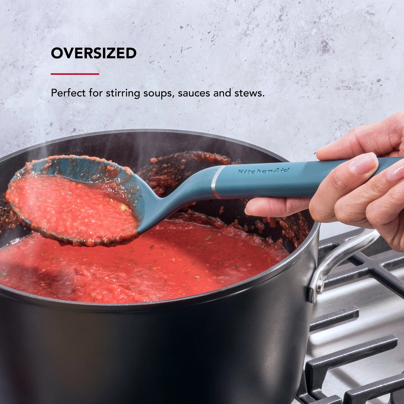 3-Piece Cooking Utensils Set with Ergonomic Handles, Agave, for Cooking, Mixing, Serving and Nonstick Cookware