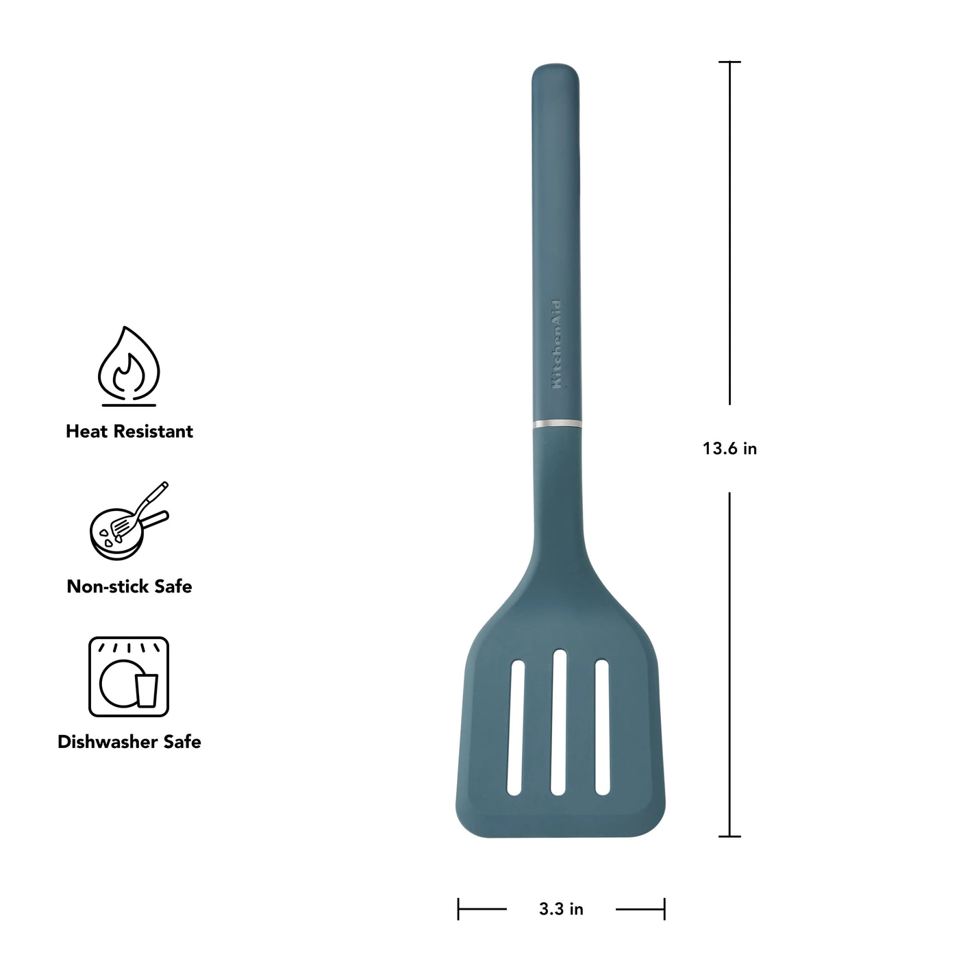 3-Piece Cooking Utensils Set with Ergonomic Handles, Agave, for Cooking, Mixing, Serving and Nonstick Cookware
