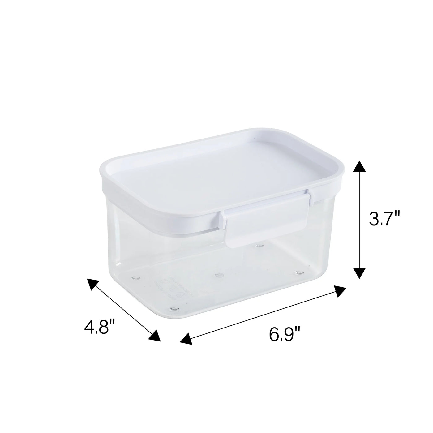 Small Rectangular Plastic Pantry Food Storage Container with Lid, Kitchen Dry Food Storage Canister Organizer, 6.9" W X 4.8" D X 3.7" H