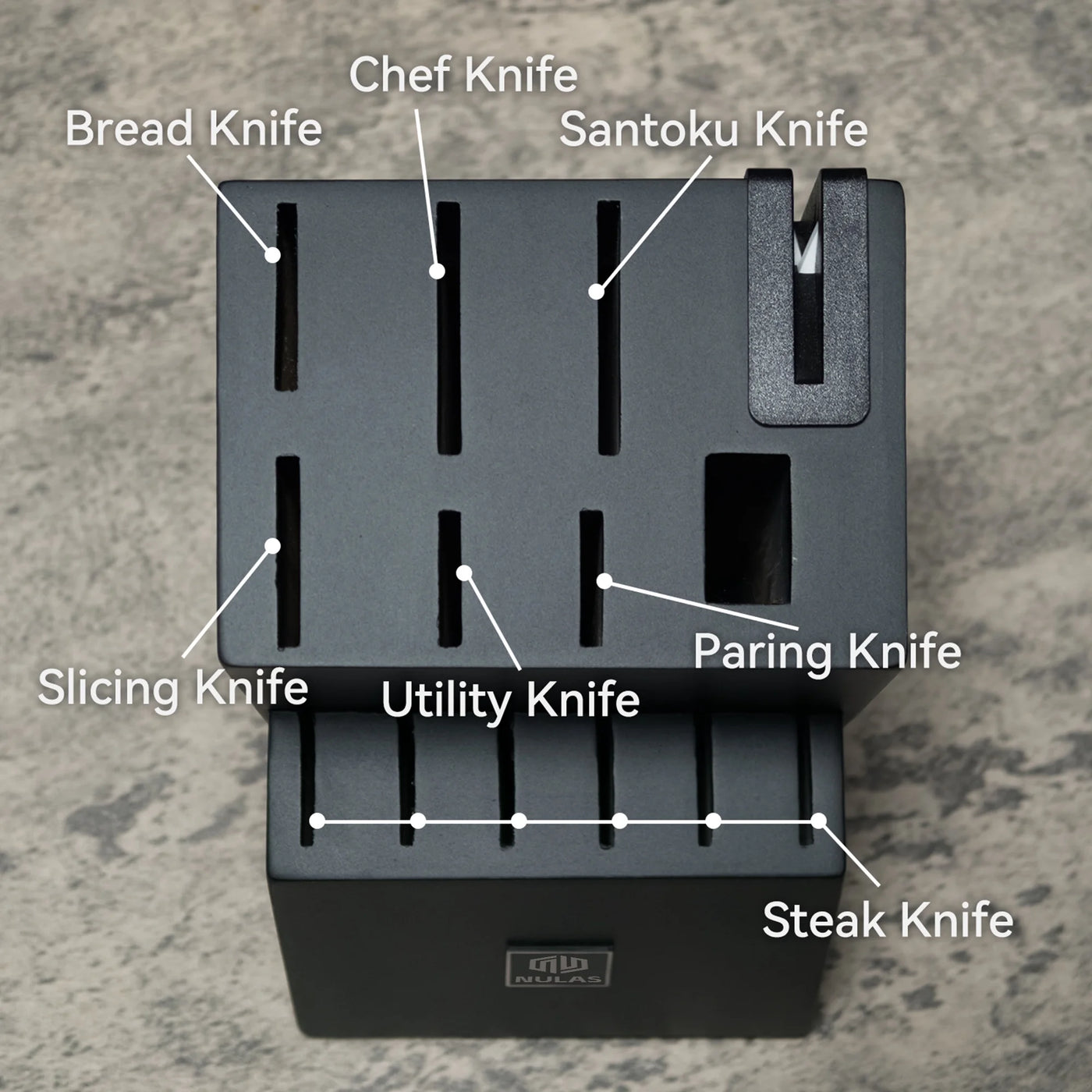 Set, 15-Piece Kitchen Knife Set with Block, Self-sharpening, Dishwasher Safe Knives and Anti-slip Handles, Black