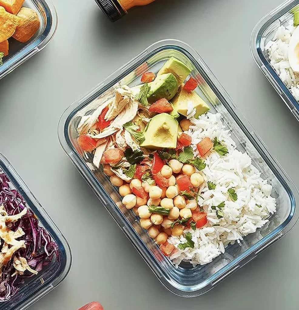 30-Piece Glass Food Storage Containers with Lids, Easy Lock Airtight Lid, for Meal Prep, Leftovers, Fruit, Fridge, Freezer, and Oven Safe