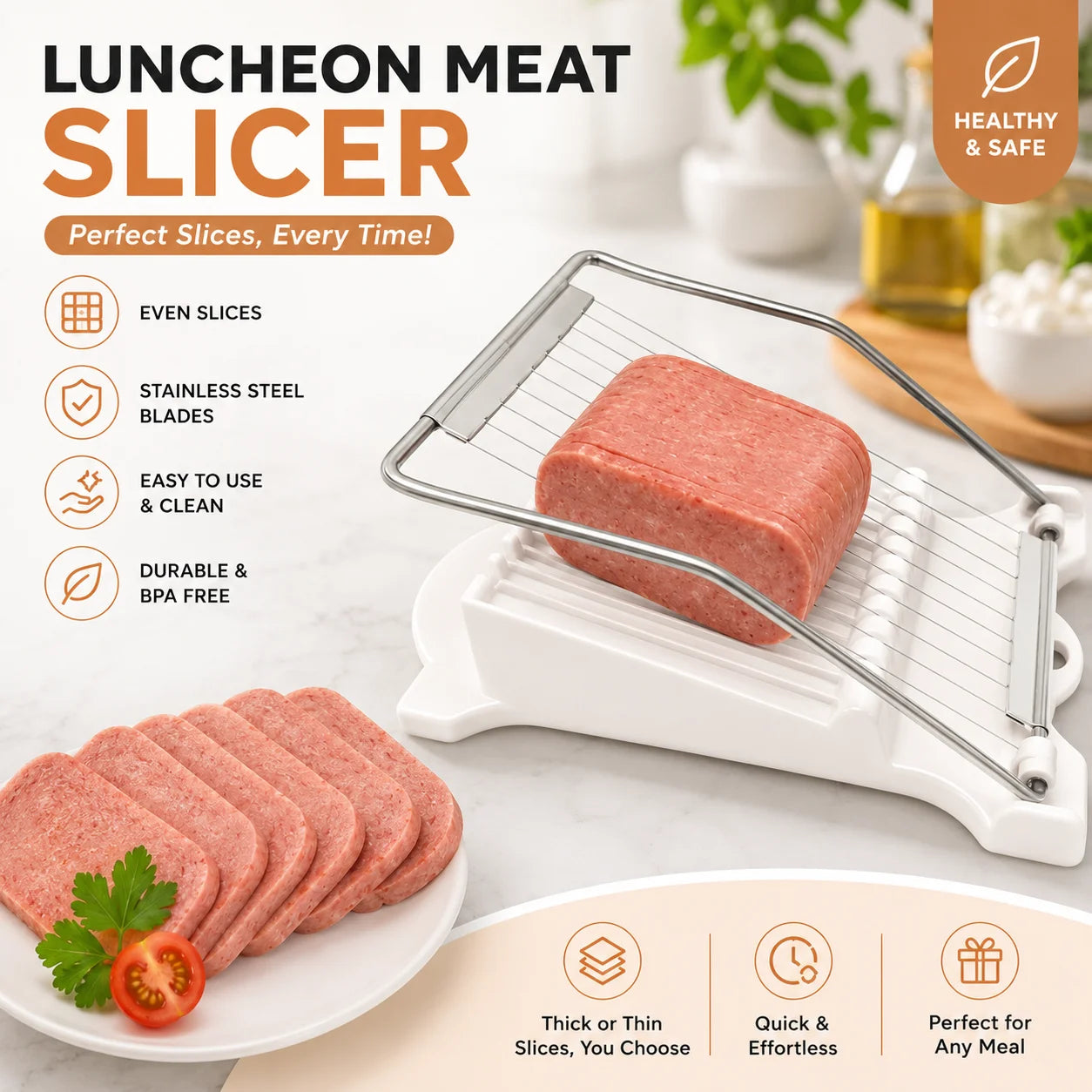 Musubi Maker Press Kit with Spam Slicer Onigiri Mold for Lunch Bento, Homemade Sushi, for Everyday Home Kitchen Cooking, Storage and Organization