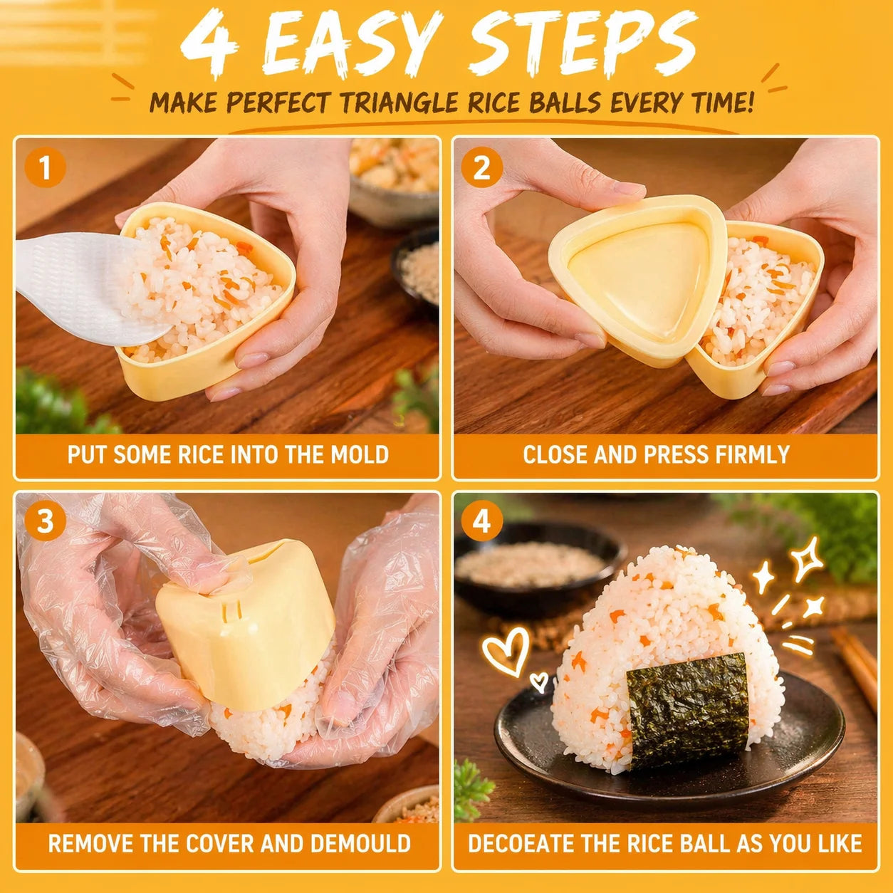 Musubi Maker Press Kit with Spam Slicer Onigiri Mold for Lunch Bento, Homemade Sushi, for Everyday Home Kitchen Cooking, Storage and Organization