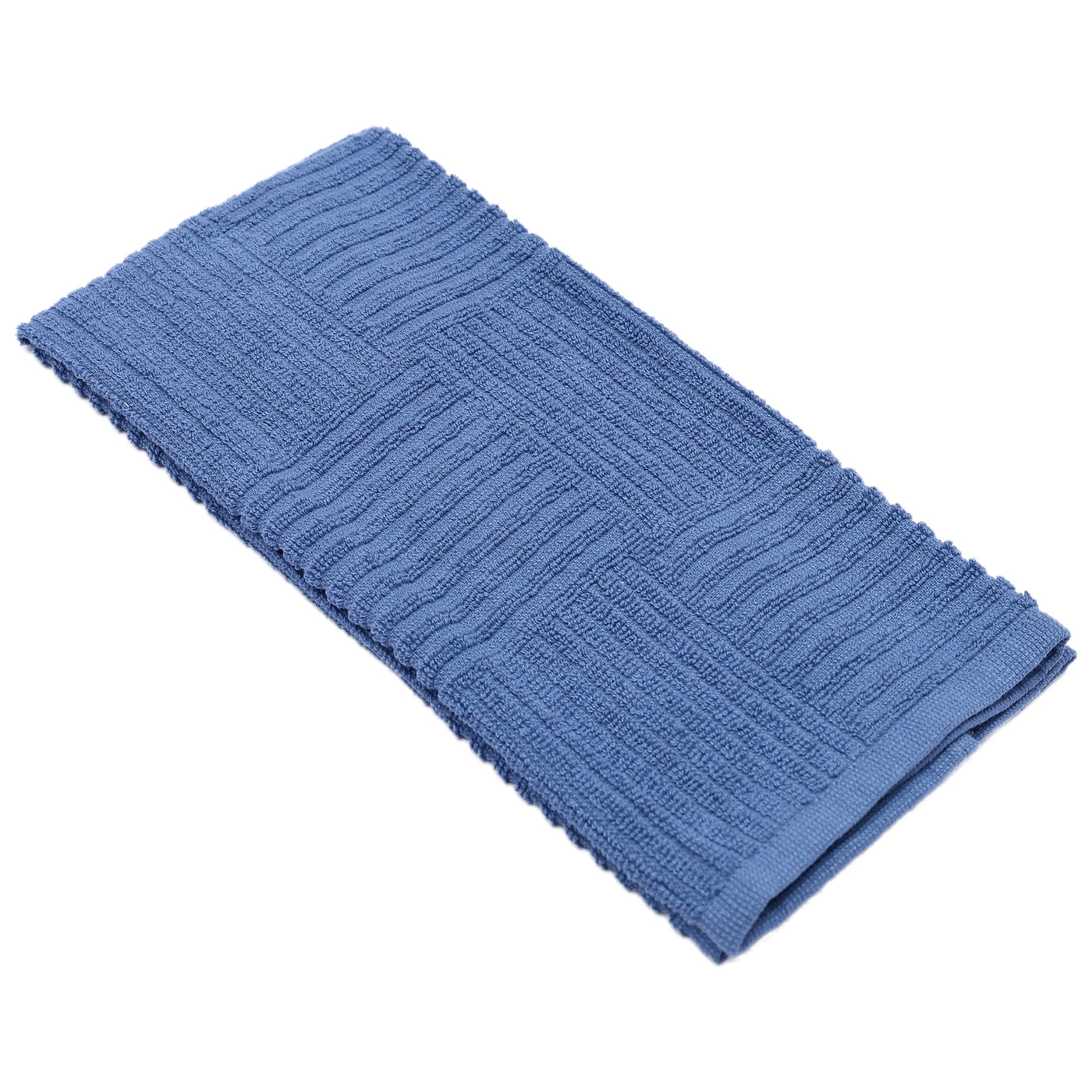 Blue Corduroy 100% Cotton Sculpted-rib Weave Kitchen Towel, for Drying Dishes, Wiping Counters and Everyday Kitchen Cleaning