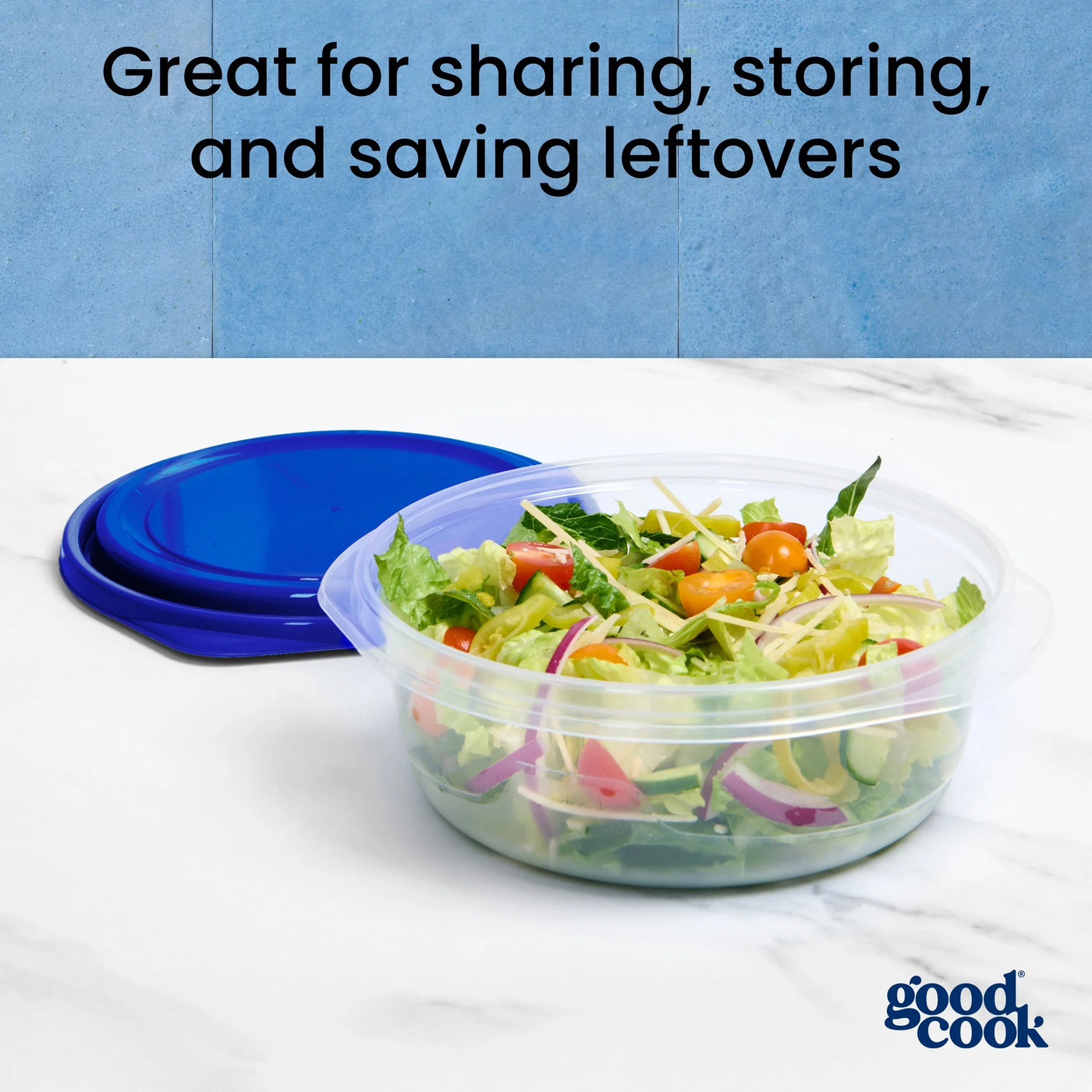 Medium Bowl Food Storage Container, 3-Pack, Blue, Made Without Bpa, Dishwasher Safe, for Pantry Organization, Meal Prep and Dry Food Storage