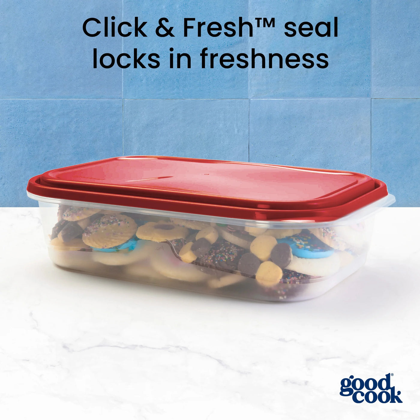 Large Rectangle Container, 2-Pack, Red, Made Without Bpa, Dishwasher Safe, for Pantry Organization, Meal Prep and Dry Food Storage